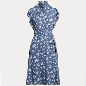 Ralph Lauren Floral Belted Shirtdress Womens 16W Country Garden Fairy Boho Party